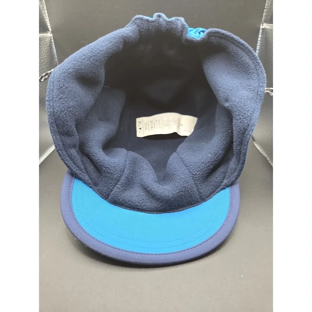 Patagonia Synchilla Fleece Lined Earflap Hat Blue Winter Cap Adjustable Mens